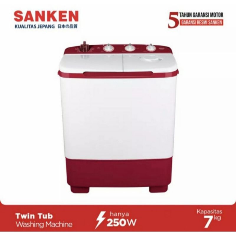 Mesin Cuci Sanken 7kg TW-7750 | 2 tabung TW7750 mirip TW8600CF TW8650