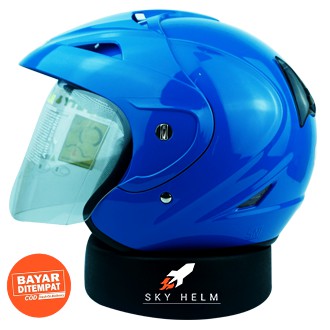 helm bmc 3G solid blue mild termurah mirip hiu