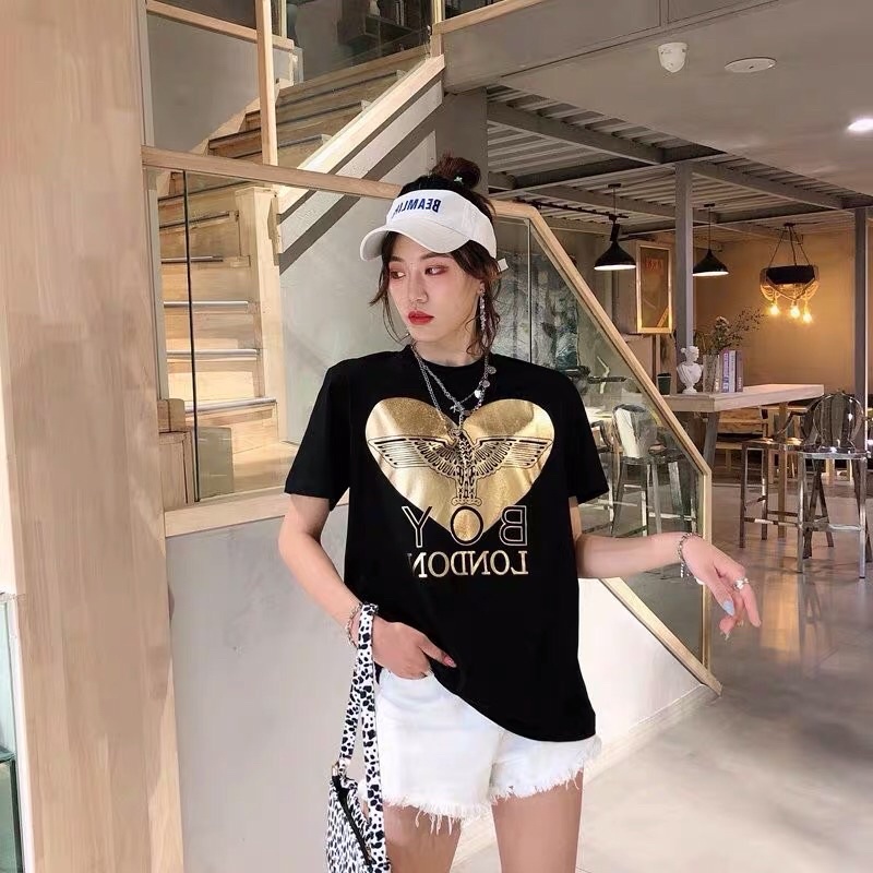 BOY63 KAOS BOY LONDON PRIA WANITA ASIA EROPA LOVE GOLD WINGS