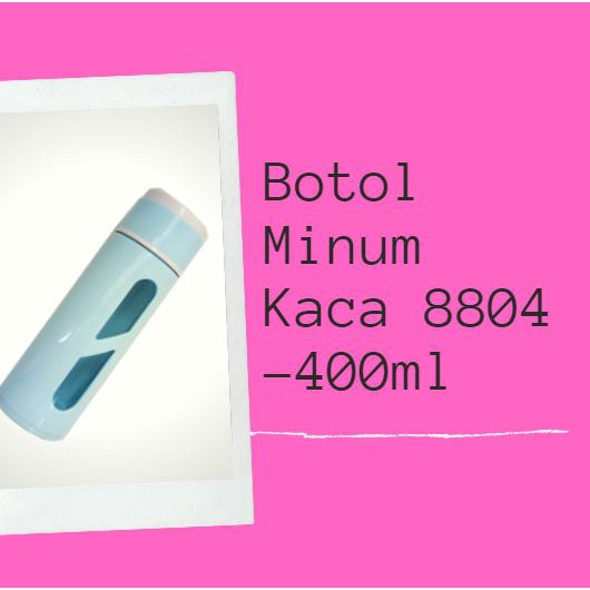 (No 8804) Botol Minum Kaca  400 ML Termurah / Botol Minum Tumbler  Lucu