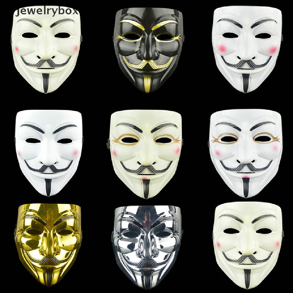 Jewelrybox Topeng Wajah Guy Fawkes Anonymous Untuk Pesta Halloween