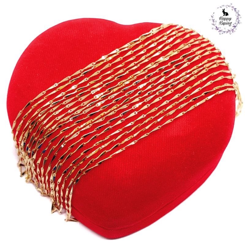 KALUNG XUPING ASLI TITANIUM FASHION KOREA LAPIS-EMAS MODEL RANTAI  EMAS XUPING ORIGINAL
