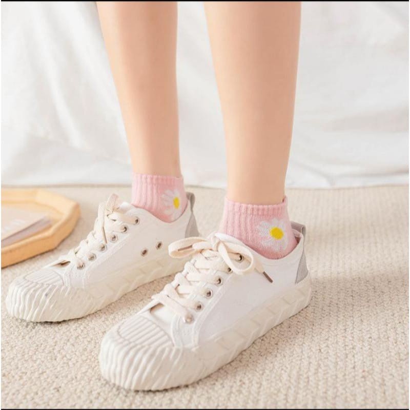 ✅ COD KUMA Kaos Kaki Wanita Motif Bunga Kaoskaki Pendek Semata Kaki Fashion Korea Import