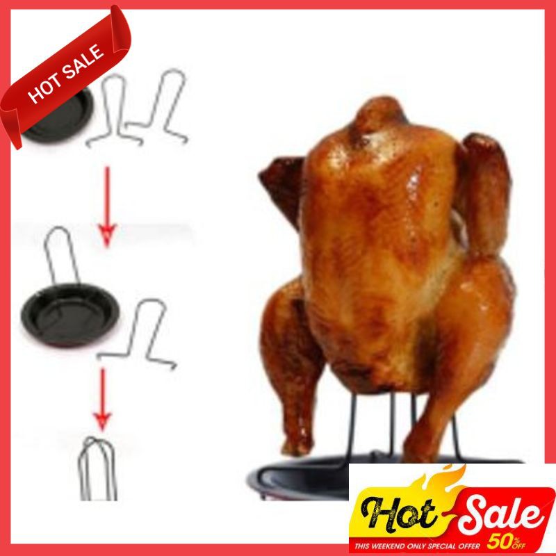 Super Promo Alat Untuk Memanggang Ayam Di Oven Turkey Chicken Rack Bahan Stainless Baru Shopee Indonesia