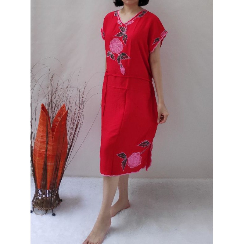Dress bordir bali mawar