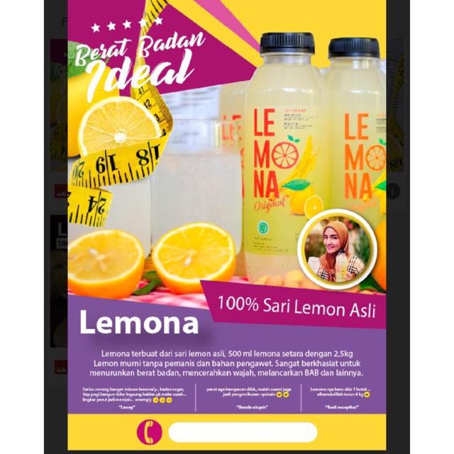 

DeLemona sari lemon asli / lemon peras 500 ml