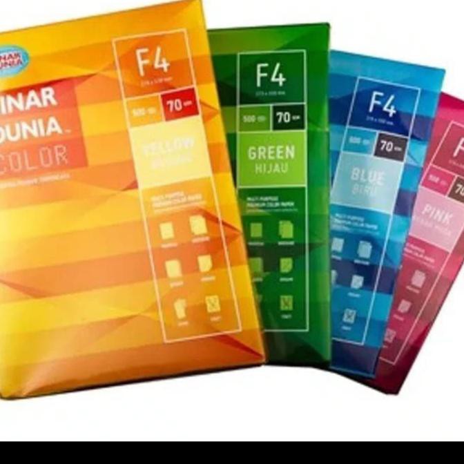 

kertas hvs F4 70 gram sidu warna KERTAS FOLIO