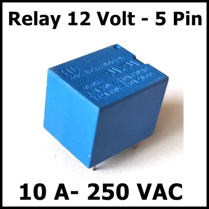 Relay 12 Volt 12V 5 Pin 5P 5 Kaki