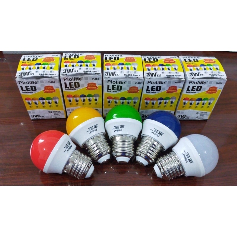 BOLA LED PINGPONG WARNA WARNI 3WATT  220V E27 PL-003 PIOLINE