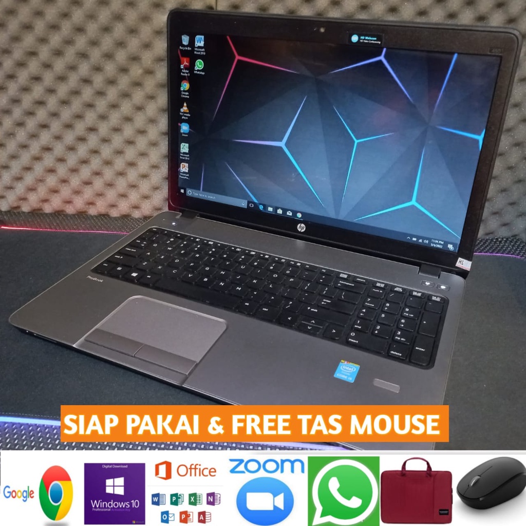 Laptop Hp 450 G1 Core i5 Gen 4 Ram 4GB HDD 320GB  Windows 10 Siap pakaii Like new