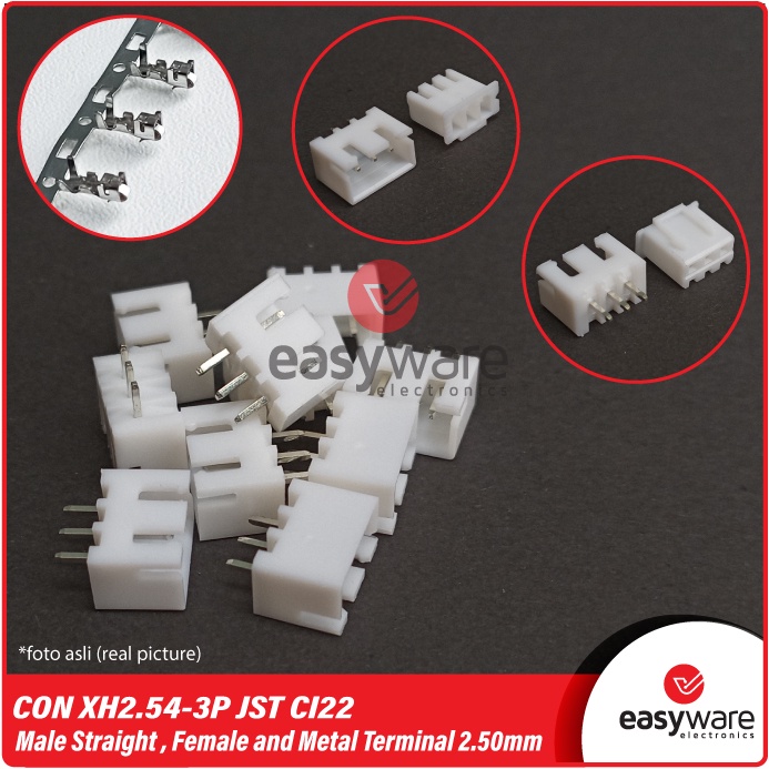 1 SET Connector JST XH2.54-3P Straight Header 2.54mm CI22 3 pin Straight