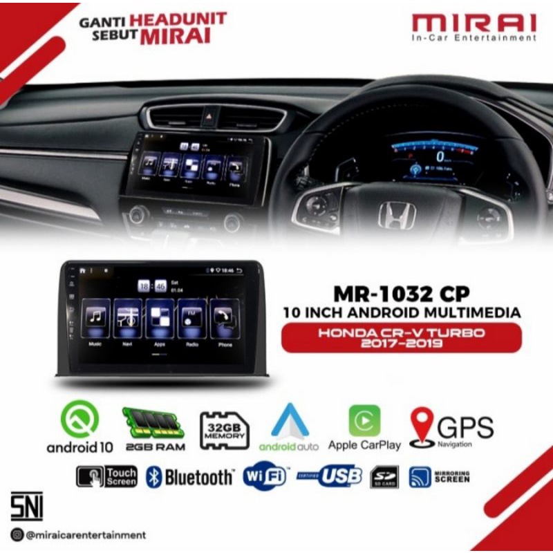 HEAD UNIT ANDROID MIRAI 1032CP HONDA CRV TURBO