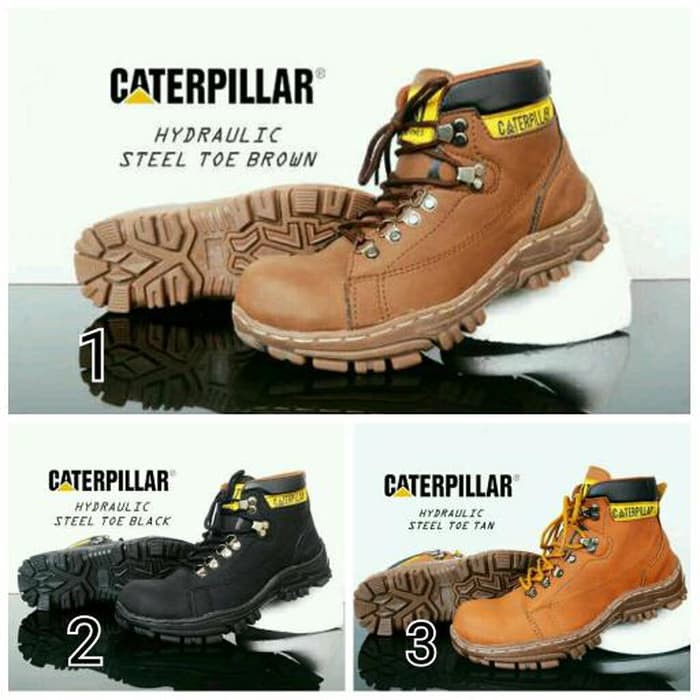 Q24Y7 Sepatu Kerja Kantor Casual Semi Boots Formal Santai Kulit Pria Coklat Sp   Caterpillar Hyd