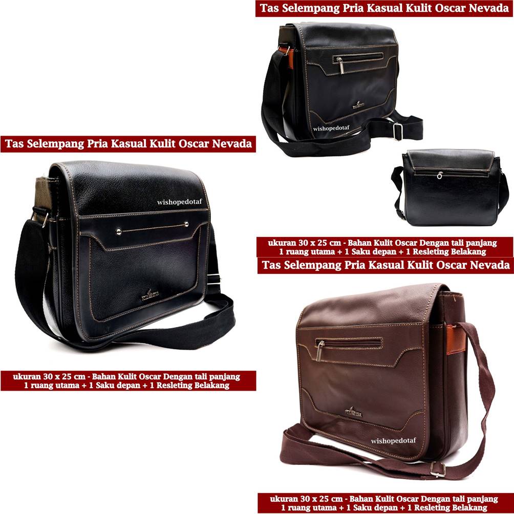 Tas Pria selempang Kulit  Nevada Medium Crossbody