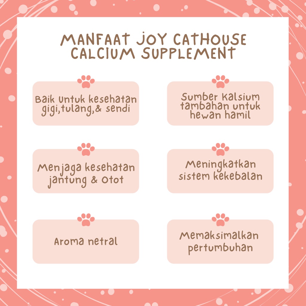 Suplemen Kalsium Hewan Peliharaan, Suplemen Kucing, Suplemen Anjing | Joy Cat House