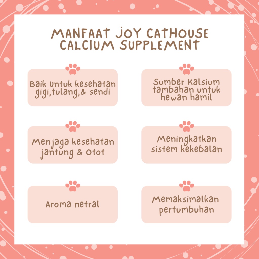 Suplemen Kalsium Hewan Peliharaan, Suplemen Kucing, Suplemen Anjing | Joy Cat House