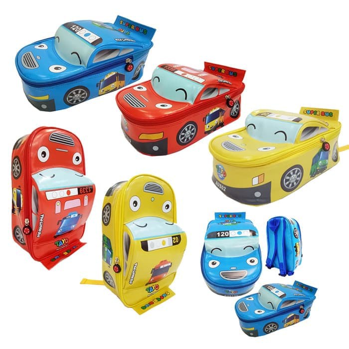 tas anak tk /sd/paud PALING DICARI Tas Ransel Sekolah Anak PAUD Bentuk Mobil TAYO  tas karakter