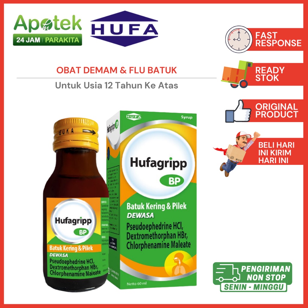 Hufagrip BP Dewasa/ Hufagripp BP Untuk Batuk dan Pilek Dewasa