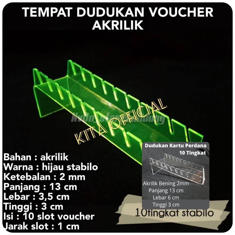 Tempat Kartu Perdana Panjang 10 Tingkat Akrilik Perdana Display Dudukan Kartu Voucher