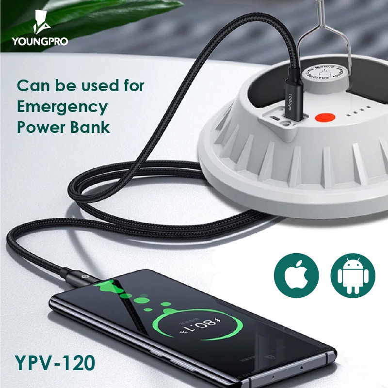 YOUNGPRO YPV 120 LED Lampu Taman Gantung UFO LED Portable Outdoor Lamp Solar Rechargeable Emergency