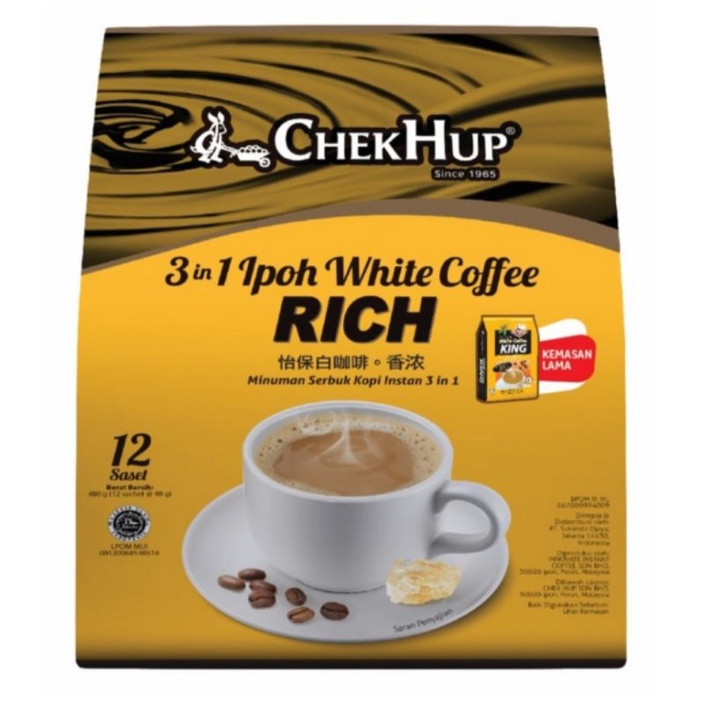 

Chek Hup 3in1 Ipoh White Coffee King 40gr x 15 BPOM RI 12 sachet