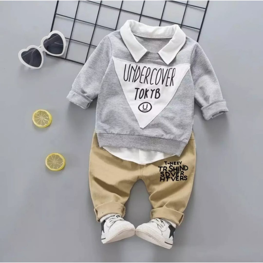 SET SWEATER KRAH TOKYO SETELAN KRAH TOKYO 1-5 TAHUN SETELAN SWEATER ANAK UNDER COVER PILIH WARNA