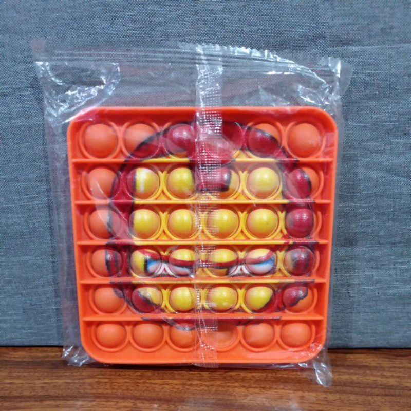 Pop It Captain America Viral Push Pop Bubble Fidget Maiman Pop It-Ironman Orange