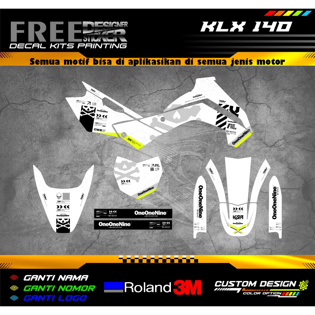 Decal Stiker KLX 140 WS009