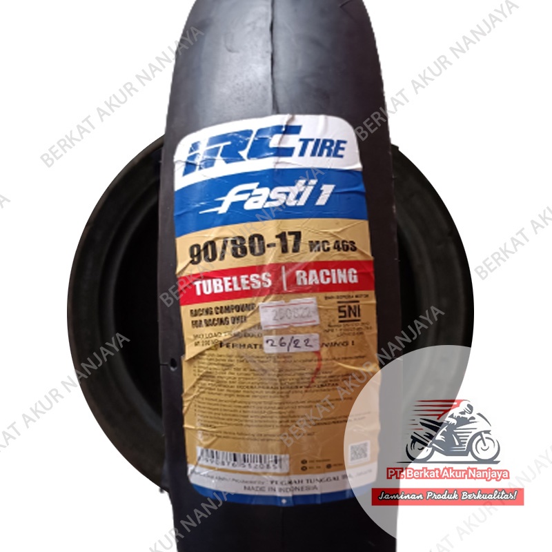 IRC Fasti 1 90/80-17 Tubeless Soft Compound Ban Slick Race BONUS Pentil