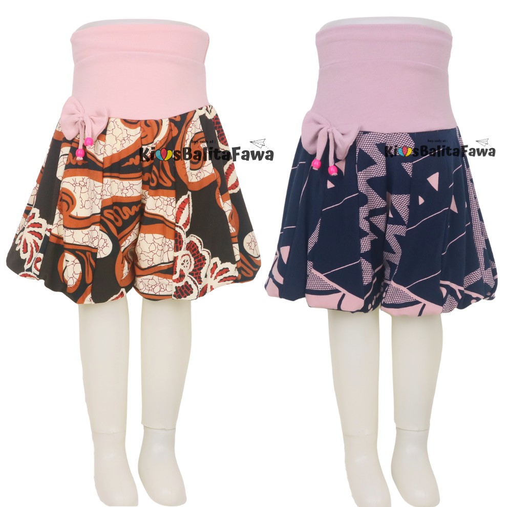 Celana Baloon uk. 3-4 Tahun / Celana Anak Perempuan Murah Pita Polos Short Pants Pop Kids Pendek