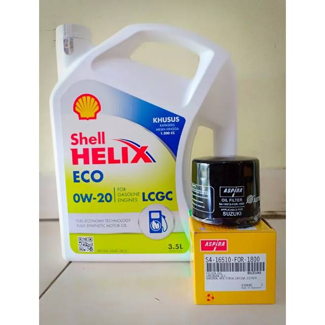 Paket Oli Shell Helix Eco 0W-20 + Filter Oli Suzuki Karimun Wagon R