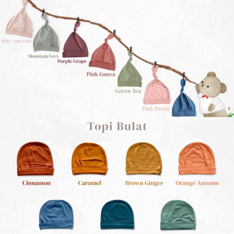 Libby topi bayi earth colour