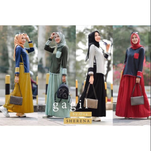Gamis sherena plisket Ori gagil by ova