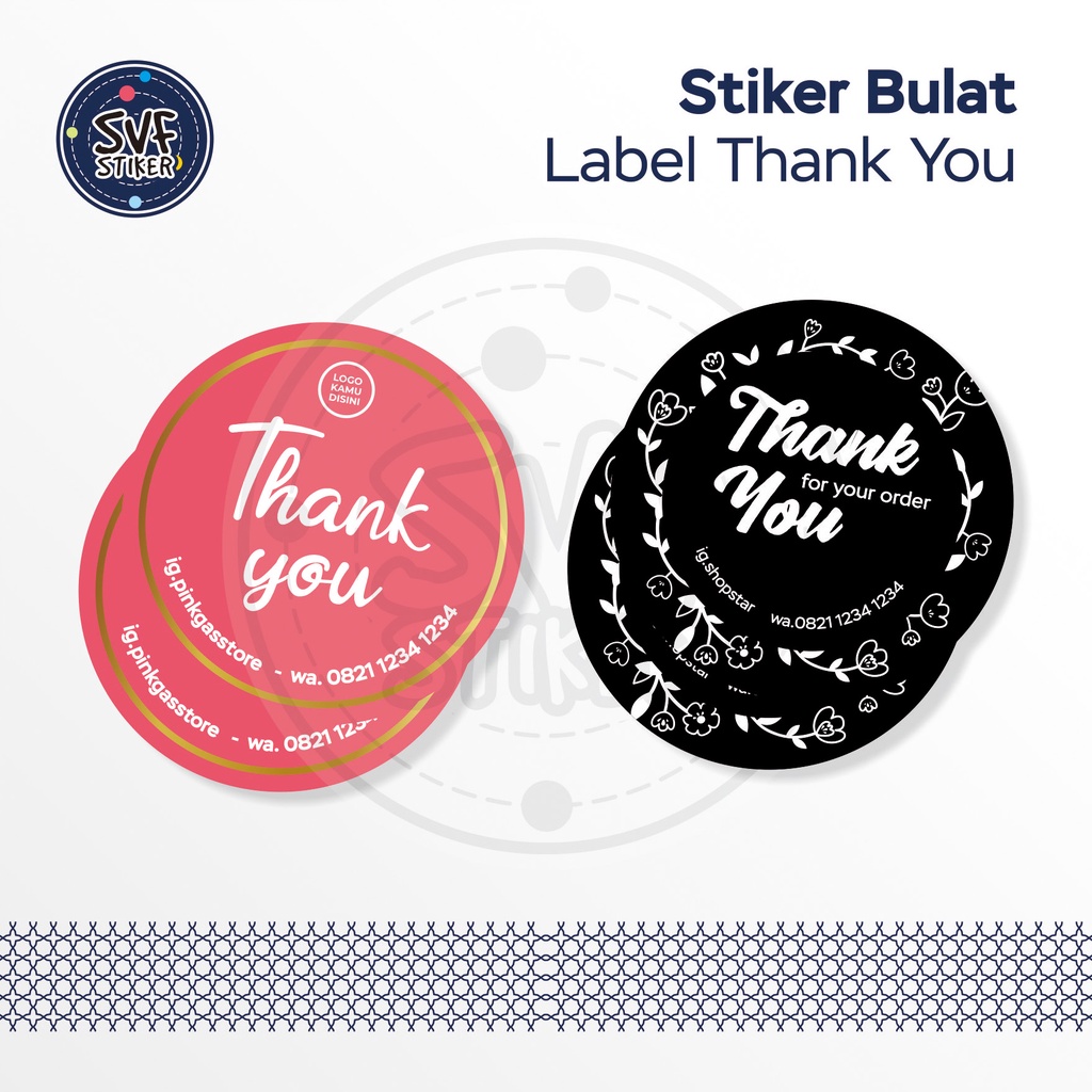 

Stiker Bulat Label Thanks / Thank You