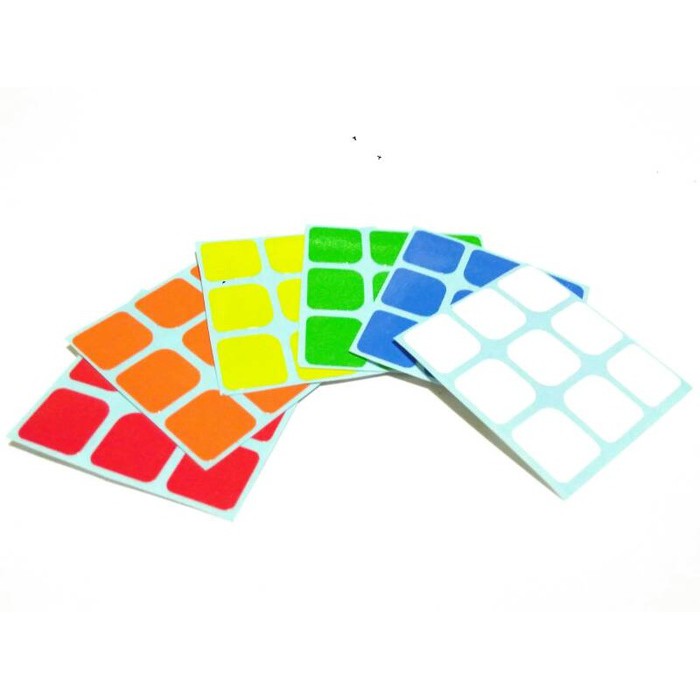 Stiker Rubik 3X3 Replacement Sticker Set 3X3X3 - 3Db57B - Original Asli