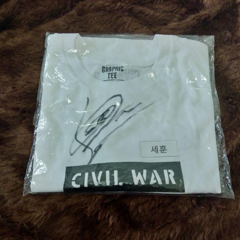 Original Sehun Sign EXO x SPAO Captain America Civil War Collaboration T-Shirts