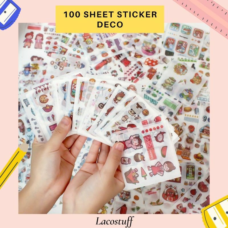

LACOSTUFF 1 Lembar Sticker Diary Deco Bujo Planner Scrapbook DIY Kiss Cut