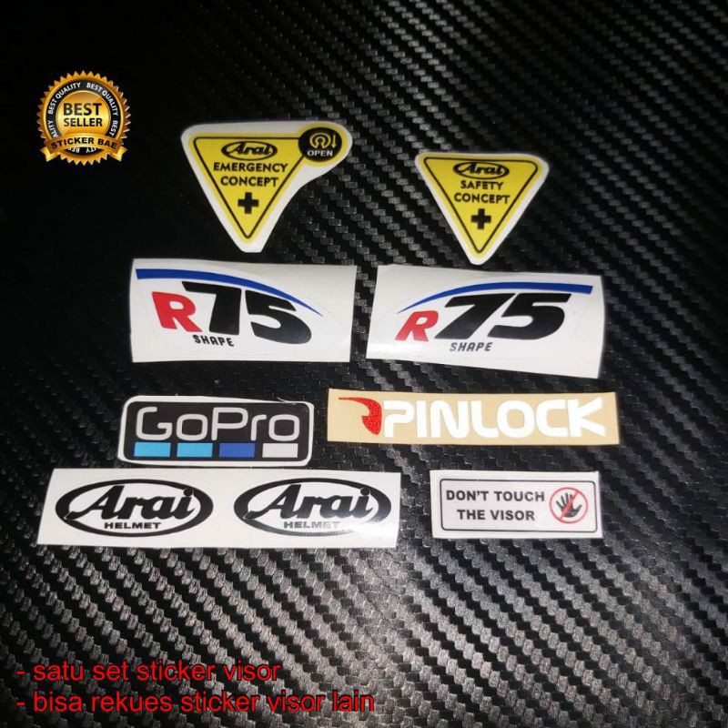 stiker visor helm arai stiker arai print cut lengkap sesuai gambar\\