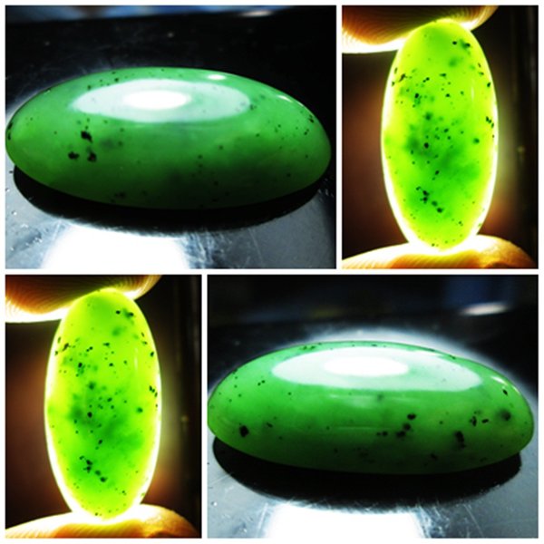 Natural Giok Aceh Super Nephrite Jade Kristal warna segar batu akik size jumbo 26mm