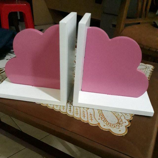 Cloud Bookend Pembatas Buku Rak Buku Penahan Buku Ambalan Floating Shelves Dekorasi Hiasan Kamar