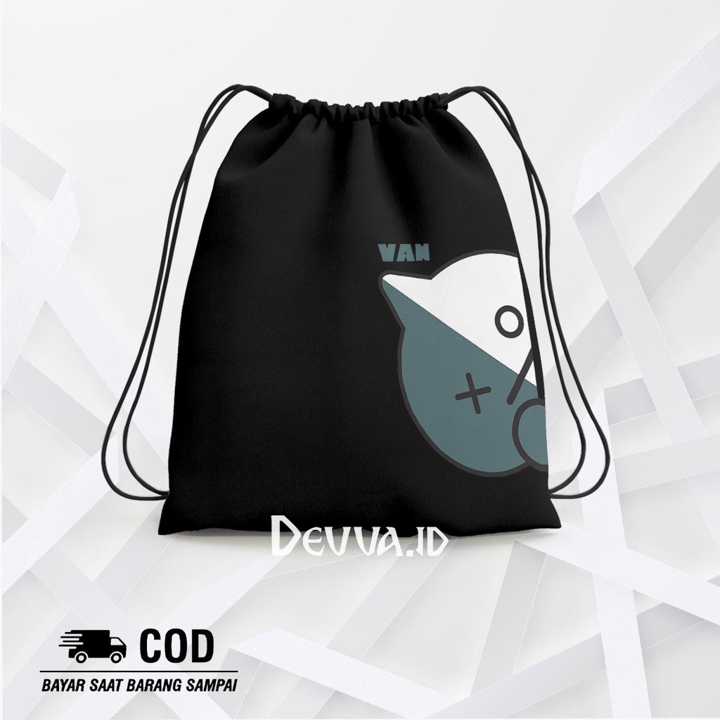 Tas Serut Peek Van String Bag Bts Muat Banyak Barang Ukuran 36 X 31 Cm | Devva.Id