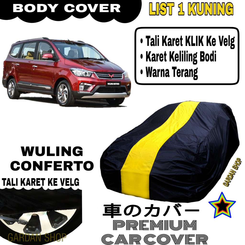 Body Cover WULING CONFERO List Single KUNING Sarung Mobil Penutup Confero PREMIUM