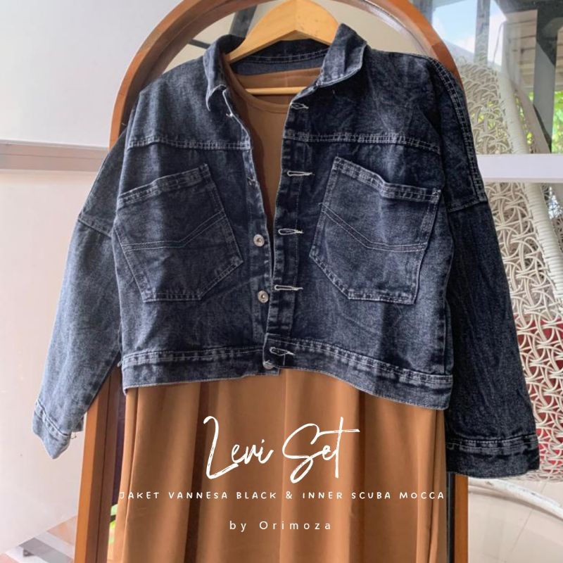 Orimoza Levi Set jaket jeans mix inner scuba-4