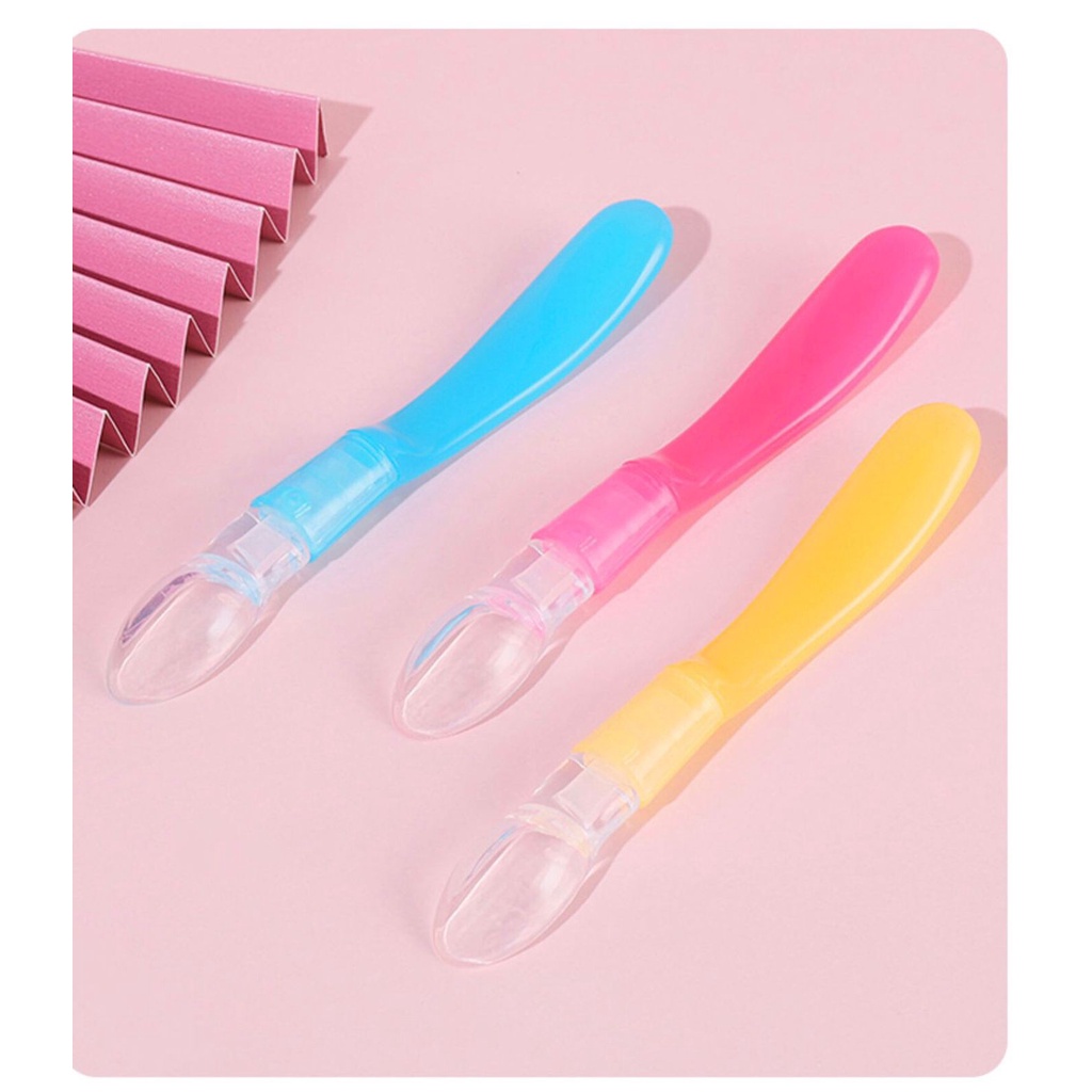 Sendok Makan Bayi Lentur Silicon Sendok Baby Silikon Lembut Safety Spoons
