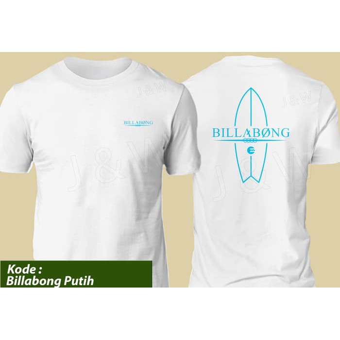 promo juara Kaos distro Billabong putih tshirt branded keren pria baju surfing