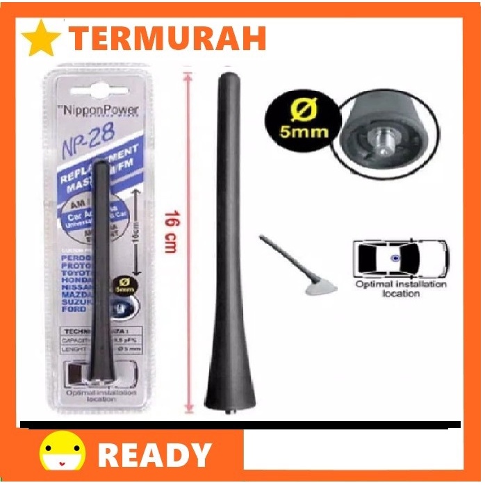 Antena Mobil Antena Toppers Universal Tipe NP-28 Hitam - Mobil Yaris Vios Innova Fortuner Pajero Xpa