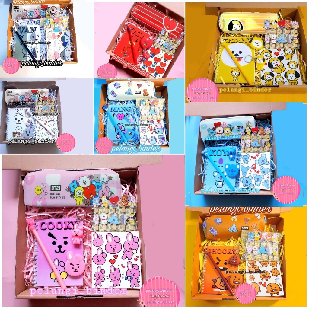 

#6765# Paket Alat tulis lengkap bt21/ Paket Gift Box Chimmy/ Paket chimmy cooky koya