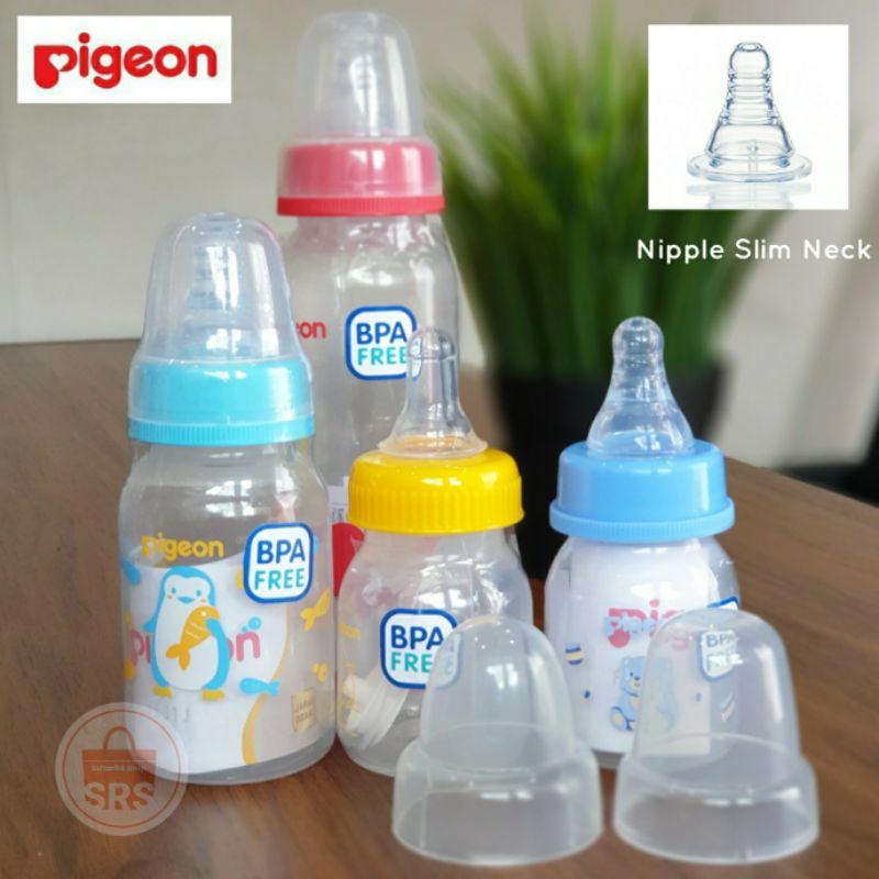 Botol Susu Bayi PIGEON Slim Neck 50ml, 120ml, 250ml BPA FREE Botol Dot Susu Baby Dot Bulat PP Standar