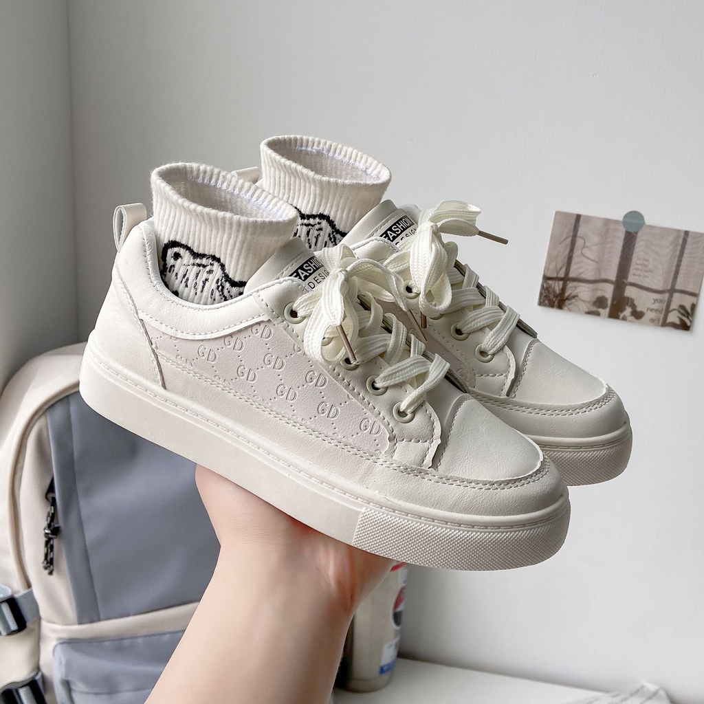 SEVEN_DAY SEPATU SNEAKERS PUTIH WANITA KOREA IMPORT CASUAL SHOES H-616-6