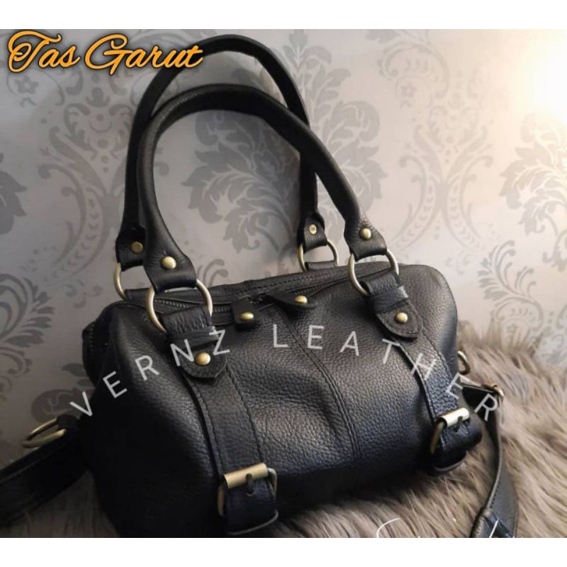 TAS WANITA BAHAN KULIT SAPI ASLI GARUT MOTIF KULIT JERUK